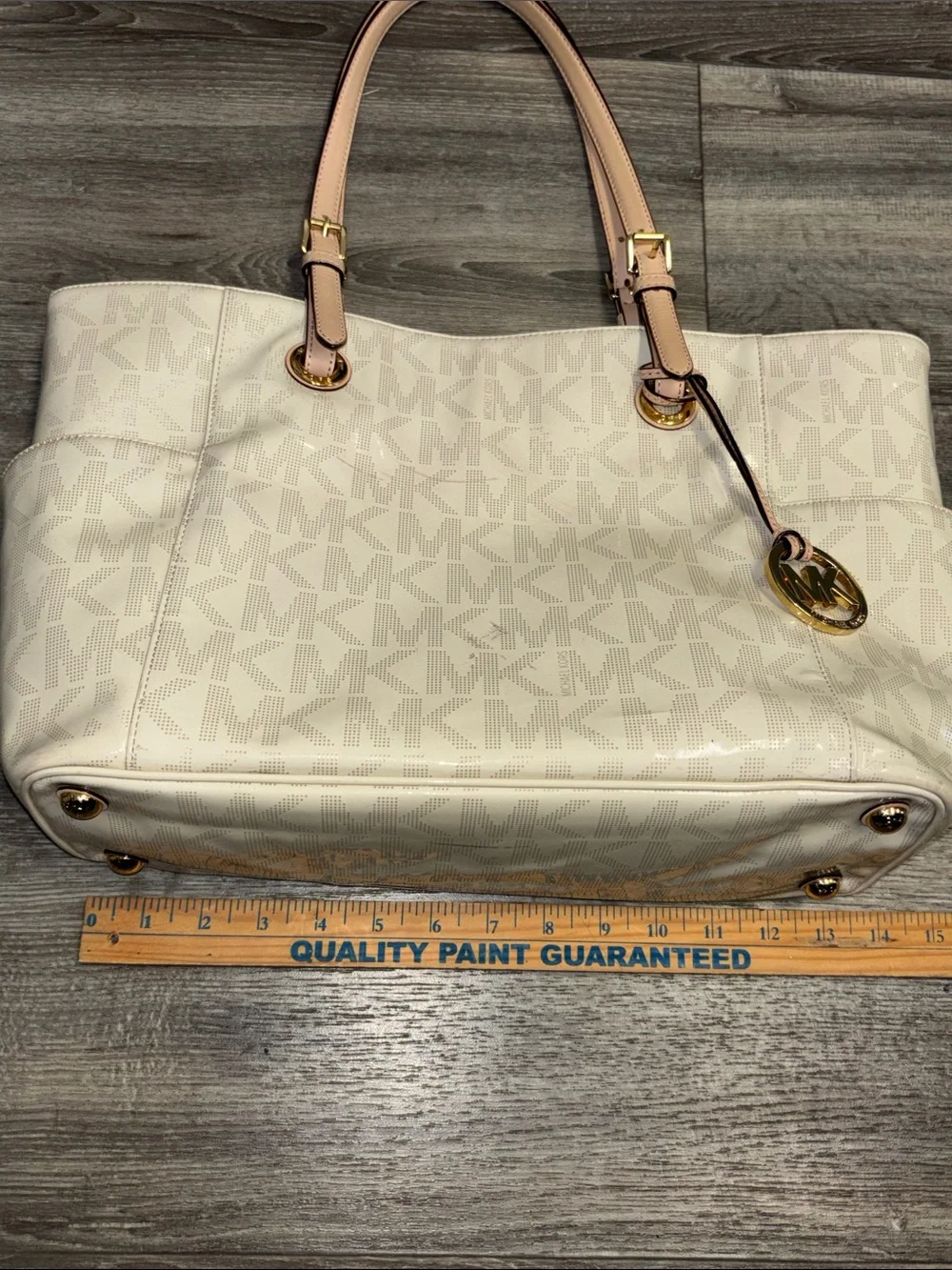 Michael Kors Ivory Monogram Tote with Handles